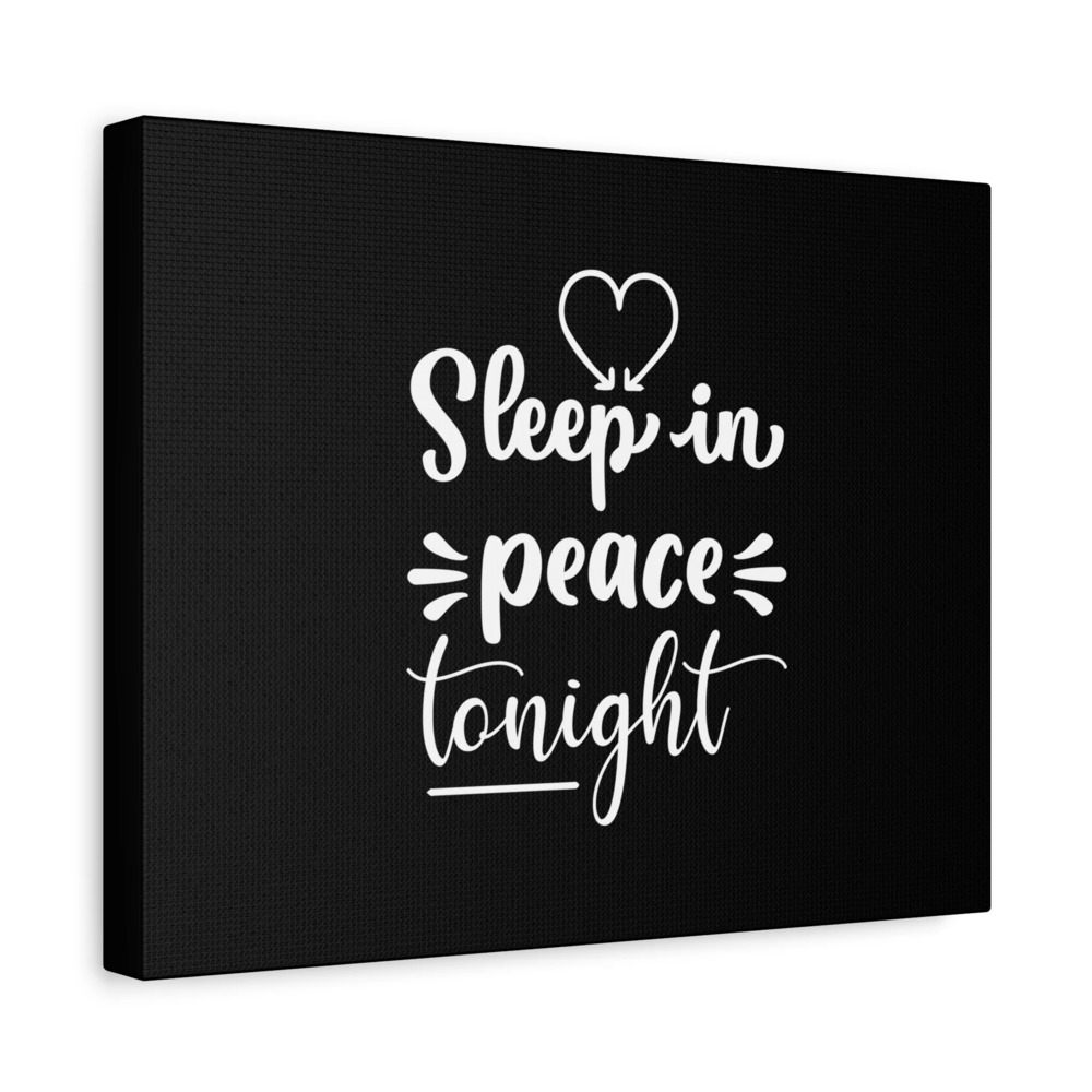 Scripture Canvas Sleep In Peace Tonight Psalm 4:8 Christian Wall Art Bible